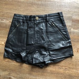 LF high waisted vegan leather short shorts